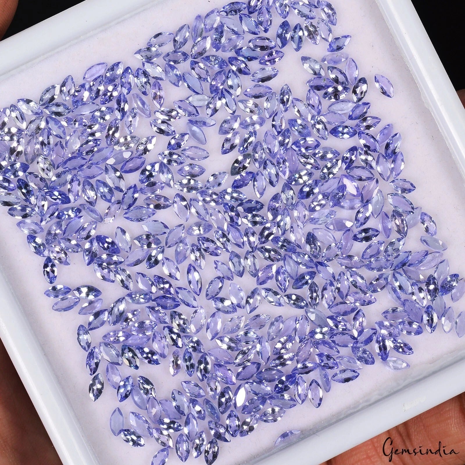 Certified 330 Pcs Natural Tanzanite Marquise 5mmx2.5mm Sparkling Blue Loose Gems