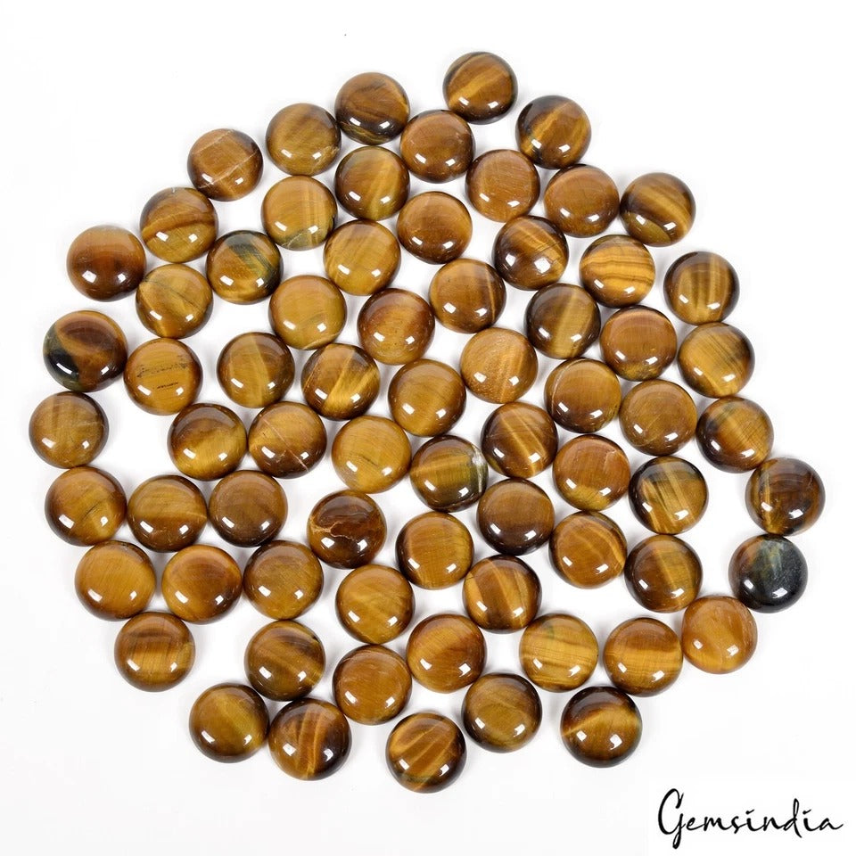 Tiger Eye Lot, Loose Gemstone, Untreated — 70 Pieces, 14mm, 640 Ct, Madagascar