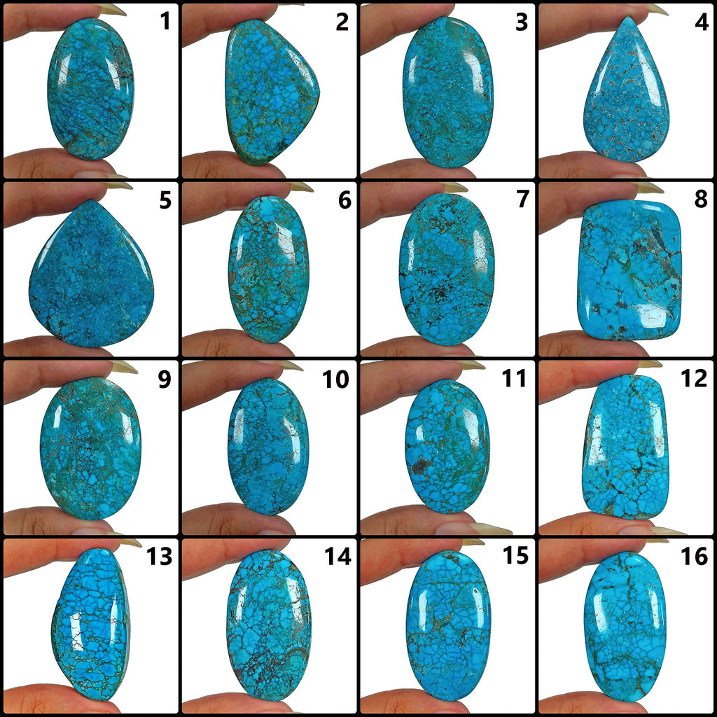 1410 Ct Natural Spiderweb Blue Turquoise Mix Cab Loose Wholesale Gems Lot 16 Pc