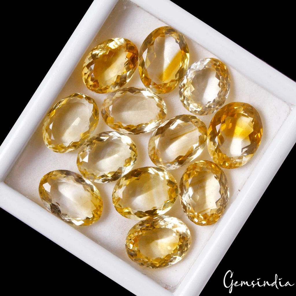 110.30 Cts/12 Pcs Natural AAA Quality Citrine Oval Cut Loose Unheated Gemstones