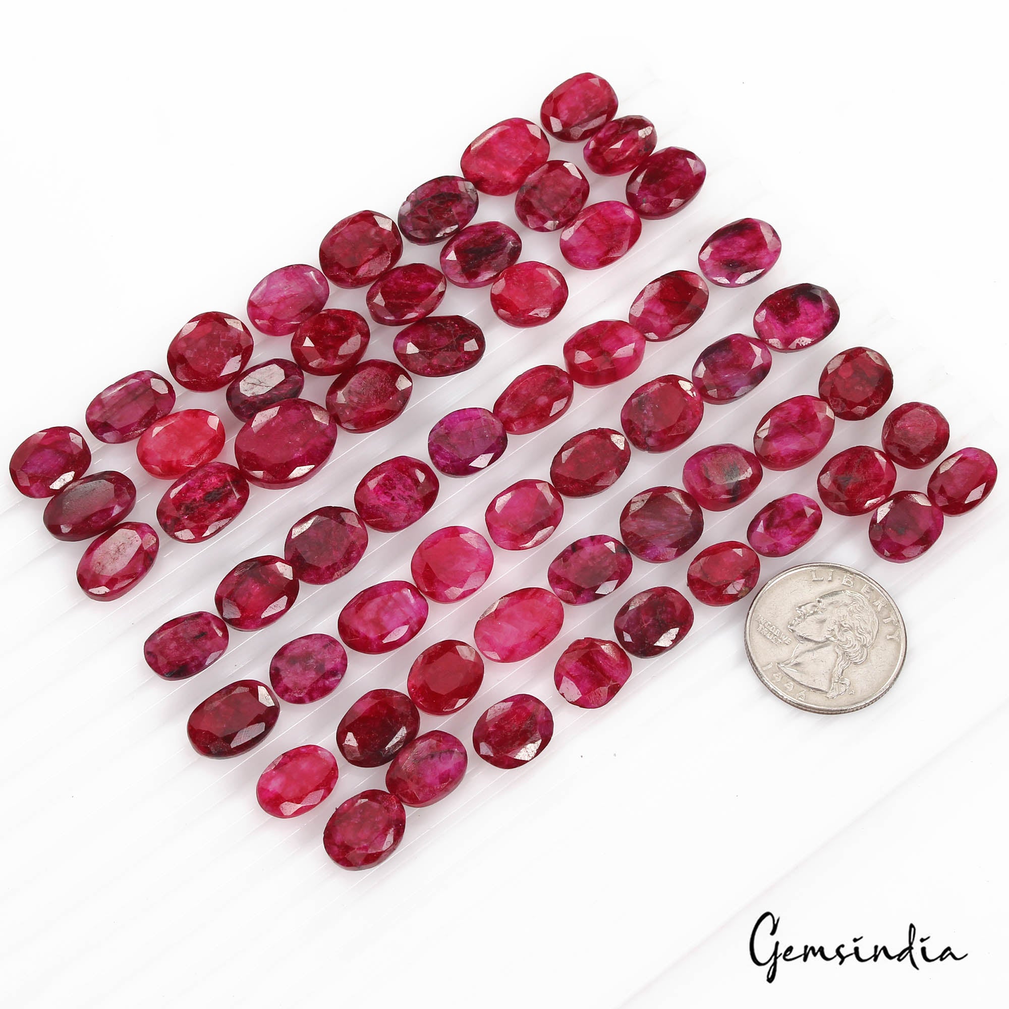 Beryl Lot, Loose Gemstone, Red — 62 Pieces, 11mm to 16mm, 370 Ct, Madagascar