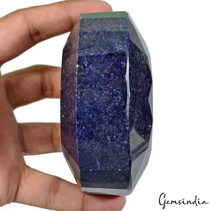 Sapphire Loose Gemstone, Oval Cut Gemstone, Color Enhanced — 93x68x43mm, 3040 Ct, Madagascar