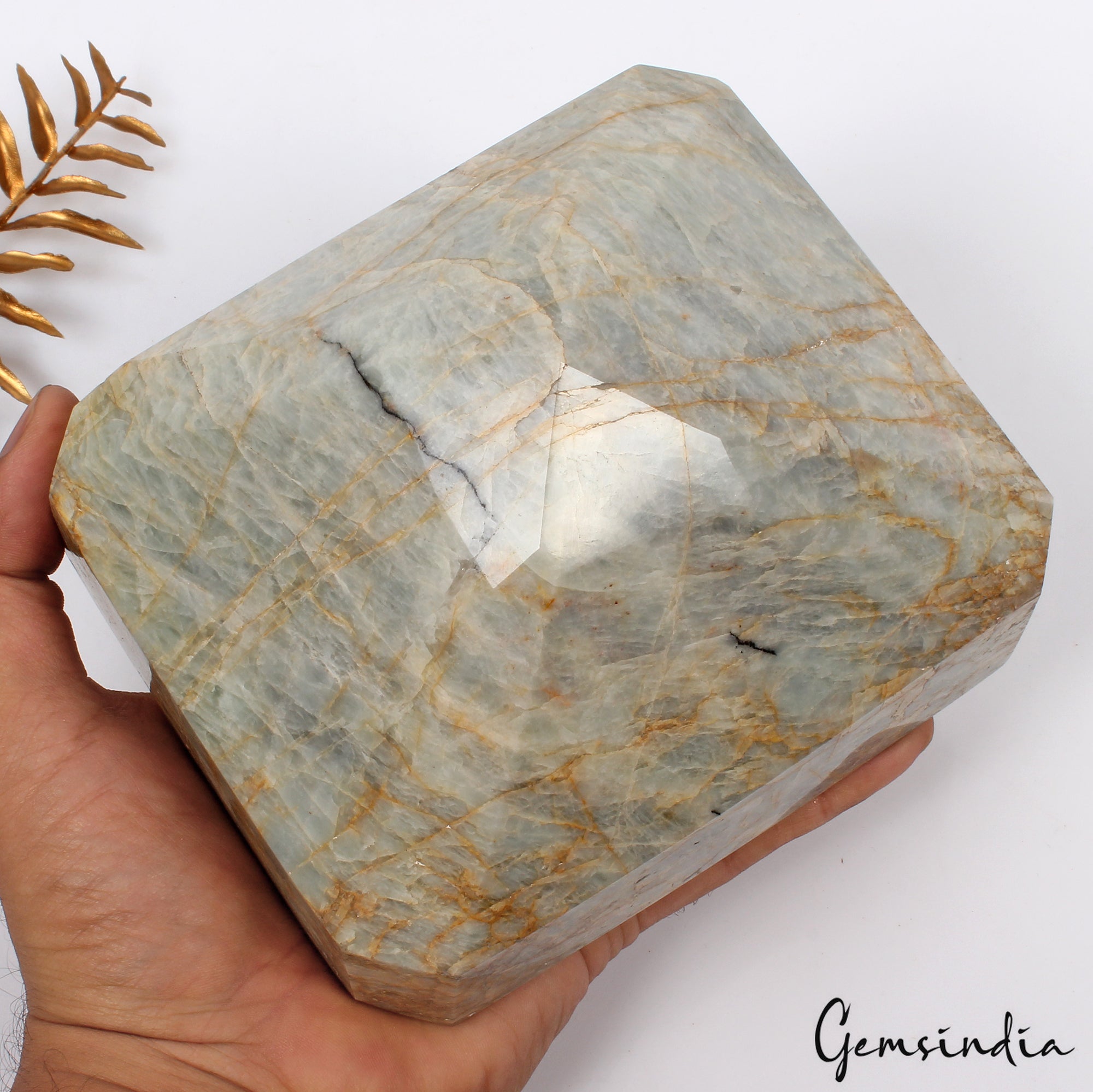 2.8kilo Octagon Cut Natural Gray Green Aquamarine Unheated Brazil Large Gemstone