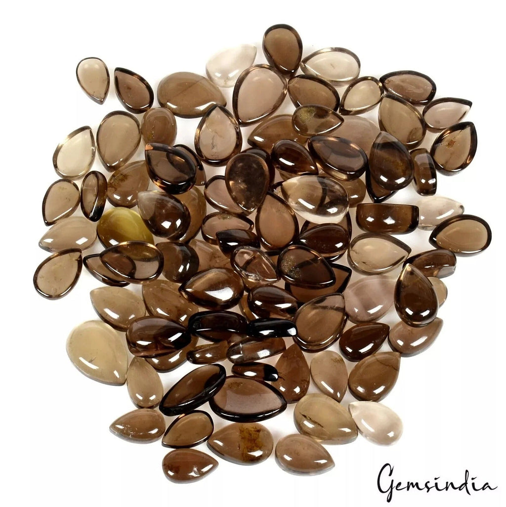 Smoky Quartz 250 Ct Ring Size Wholesale Lot Natural Cabochon Loose Gems 93 Pcs