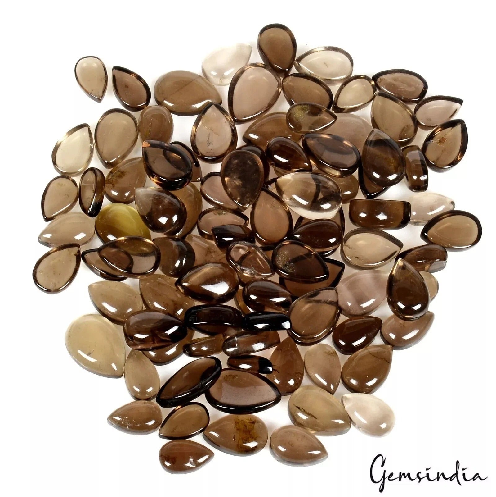 Smoky Quartz 250 Ct Ring Size Wholesale Lot Natural Cabochon Loose Gems 93 Pcs