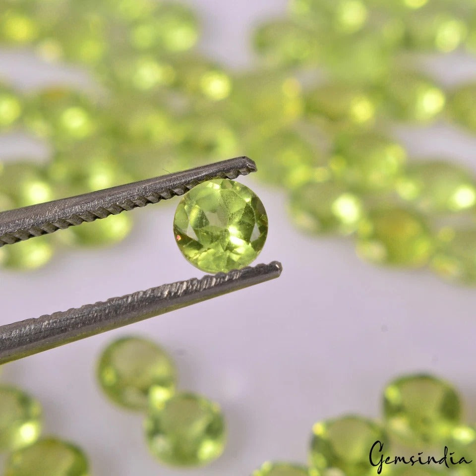 77 Ct/251 Pcs Natural Unheated Parrot Green Peridot Round Calibrated 4mm Gem Lot