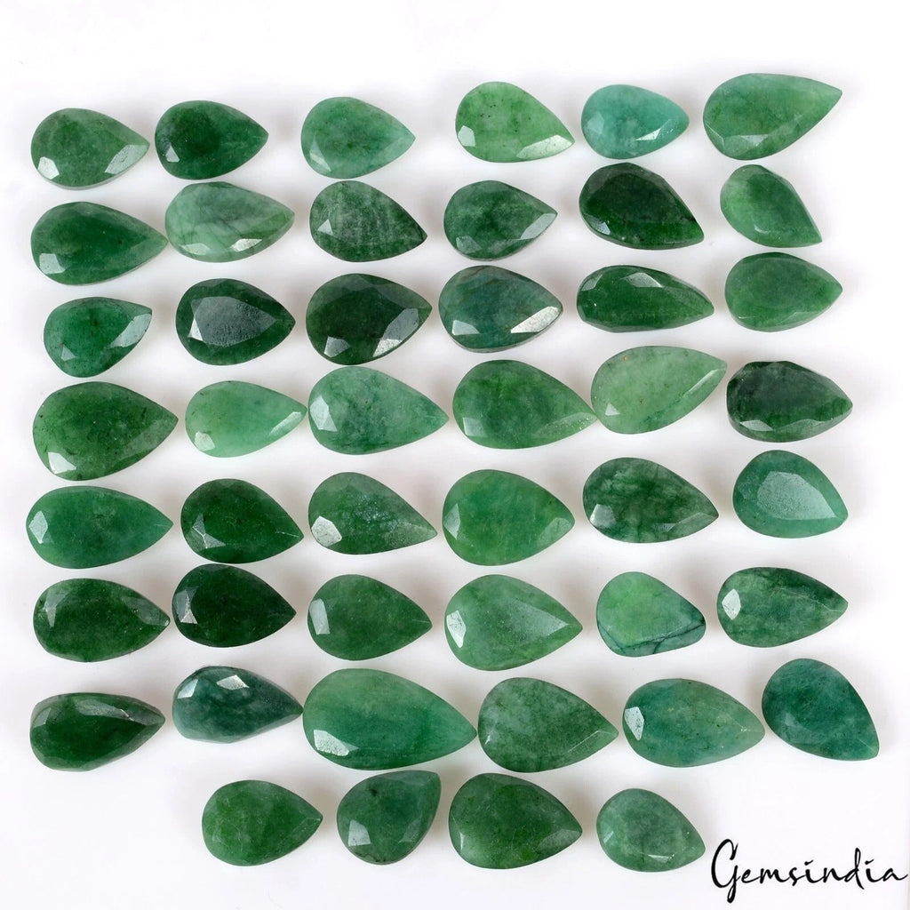 370 Cts/46 Pcs Natural Finest Green Emerald Pear Cut Loose Wholesale Gemstones