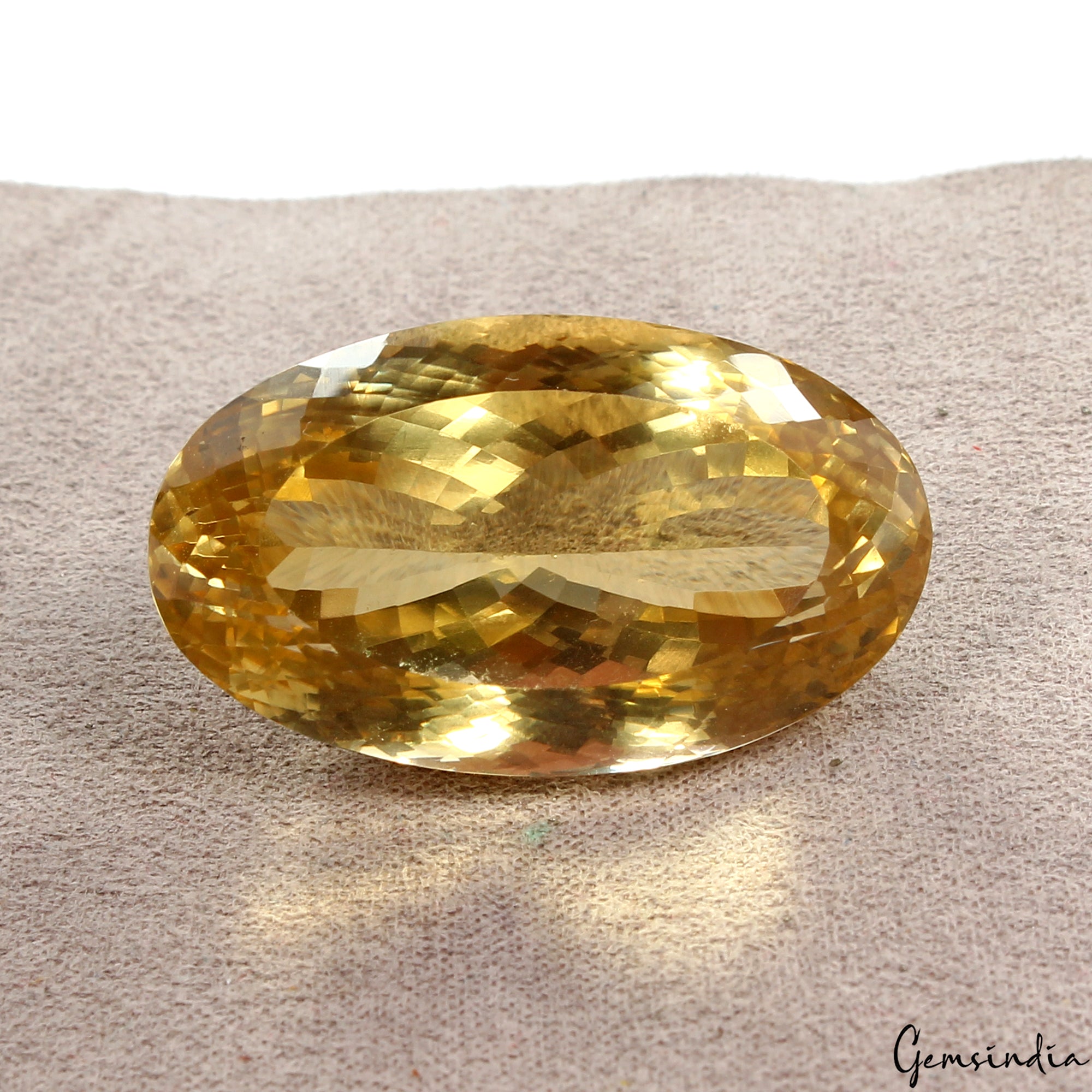 Certified Large&Clean 75.50Ct Natural Yellow Citrine Oval Loose Gemstone, Brazil