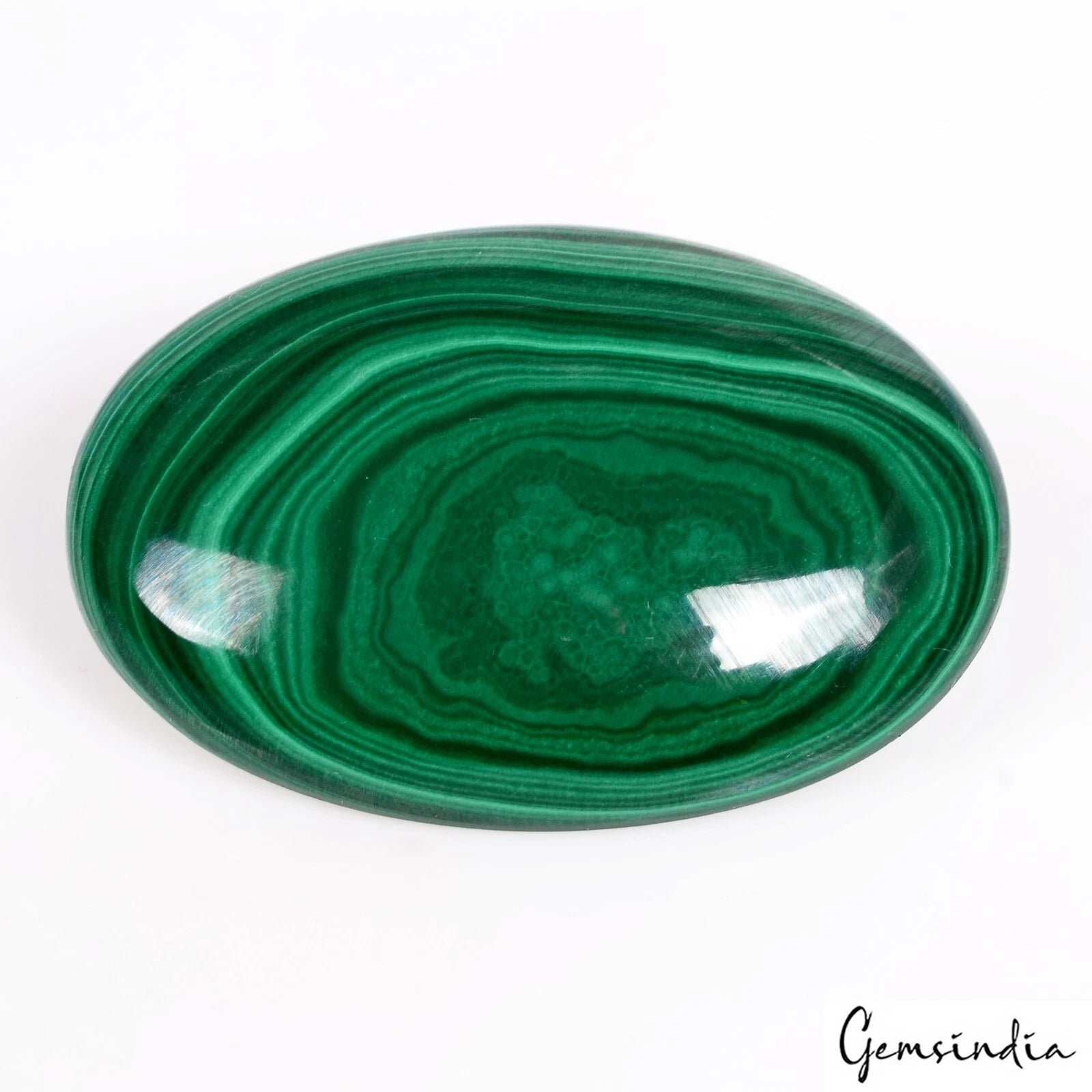 72.40 Cts Natural Untreated Green Malachite Oval Wave Pattern Gem For Pendant