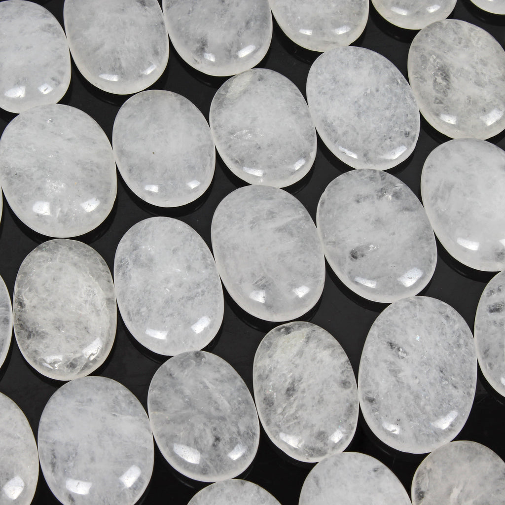 1 Kilo Natural Untreated Supreme Quartz Oval Cab Loose Gems Wholesale Lot 88 Pcs