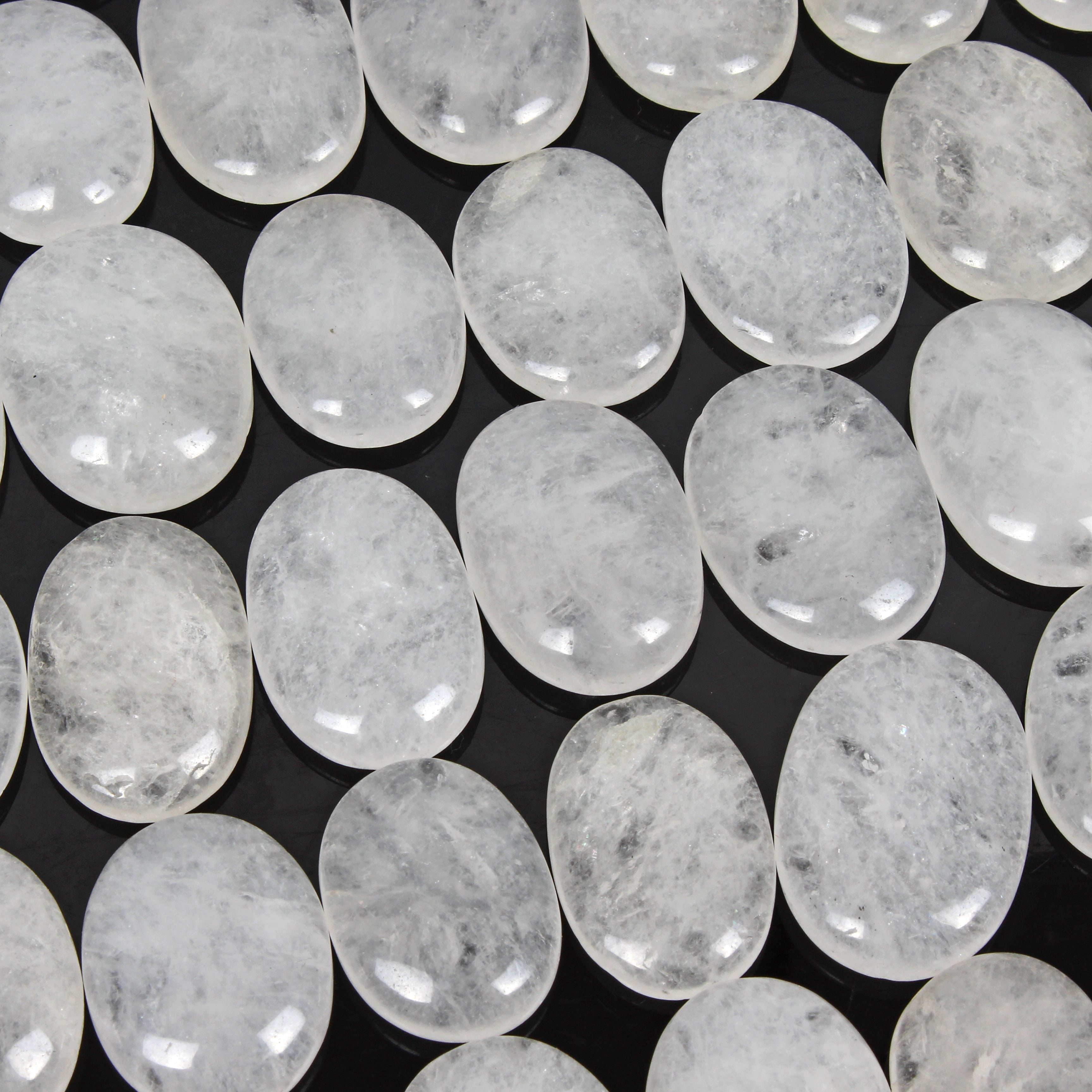 1 Kilo Natural Untreated Supreme Quartz Oval Cab Loose Gems Wholesale Lot 88 Pcs