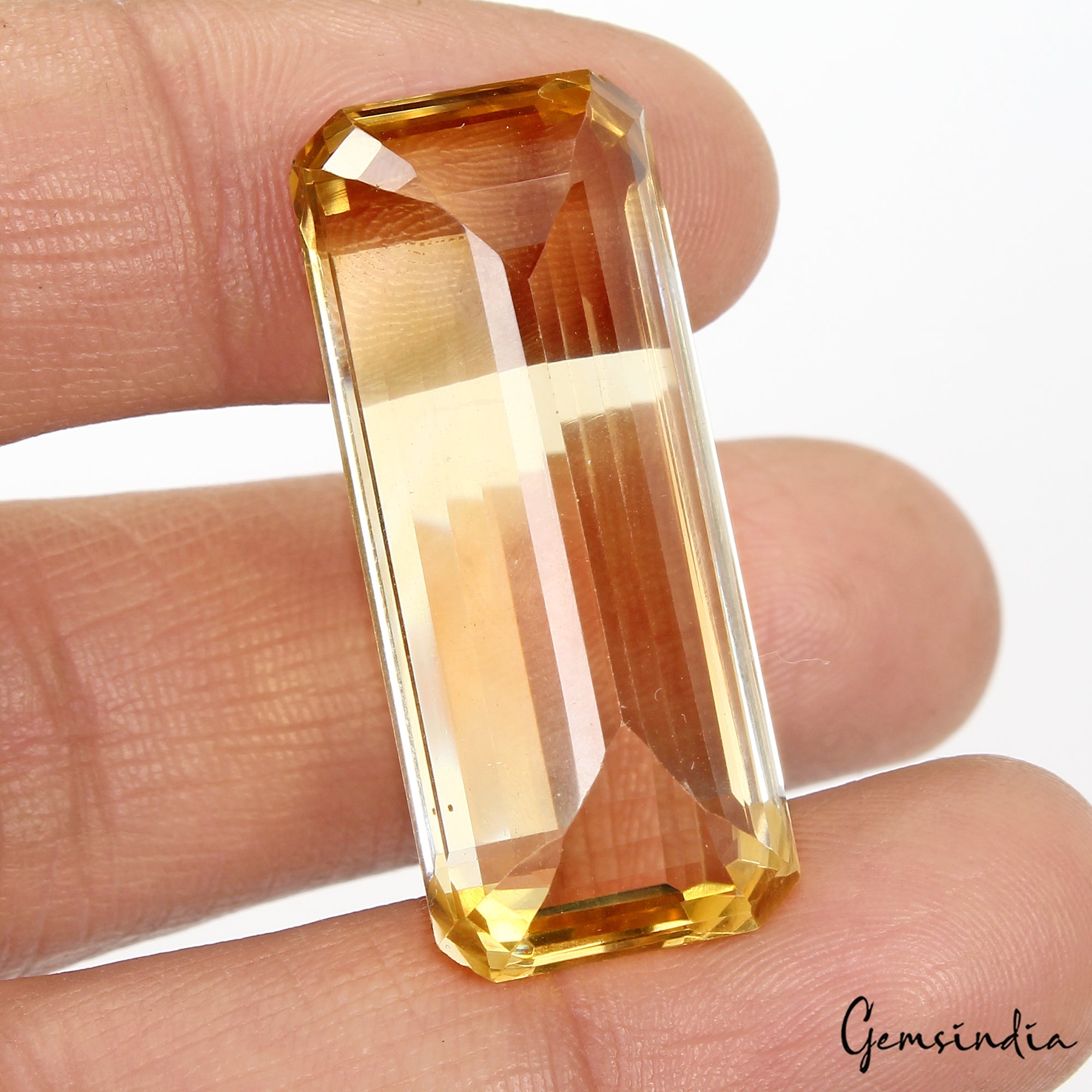 Octagon Cut Natural Unheated Yellow Citrine Brazil 54 Ct Certified Big Gemstone