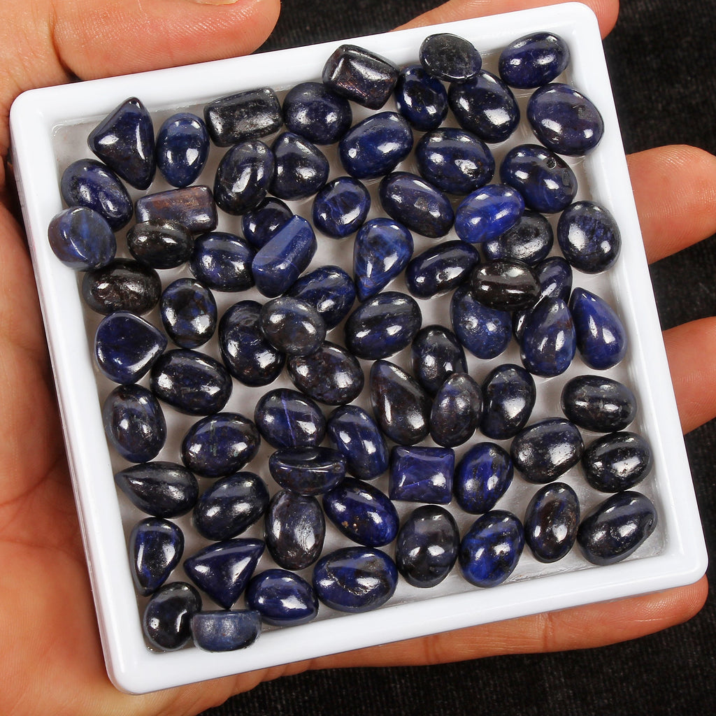 Certified 71 Pcs Natural Blue Sapphire Mix Cab Loose 8mm-15mm jewelry Gemstones