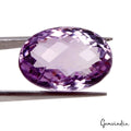 Certified 23Ct Natural Untreated Purple Amethyst Oval Checker Cut Loose Gemstone