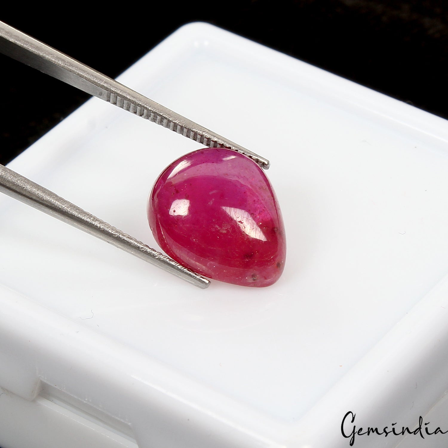 8.20Ct. Natural Gemstone Ruby Top Red Pear Cabochon Heated Mozambique Charming!