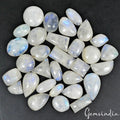 440 Ct/31 Pc Natural Untreated Blue Shine Moonstone Mix Cabochon Loose Gemstones
