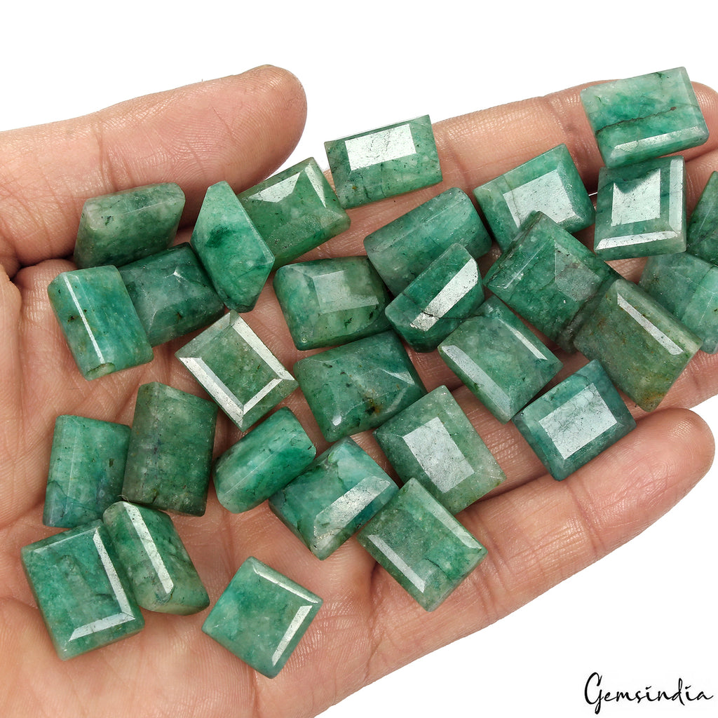 Emerald Lot, Loose Gemstone, Color Enhanced, Green — 29 Pieces, 14mm to 20mm, 520 Ct, Brazil