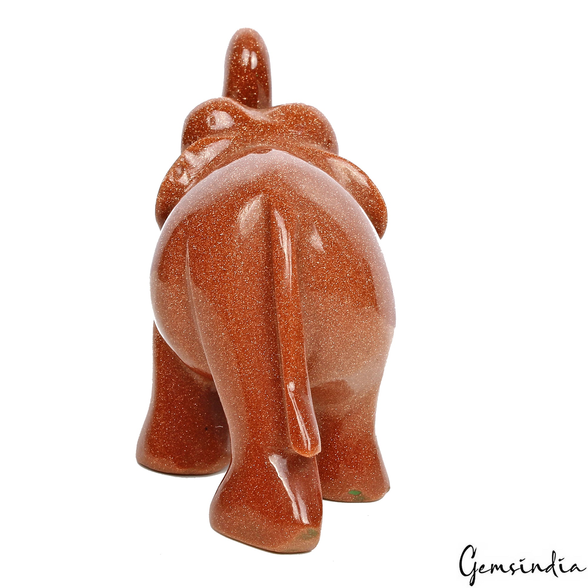 Sunstone Elephant Figurine, Untreated — 77x63x35 mm, 720 Ct, Madagascar