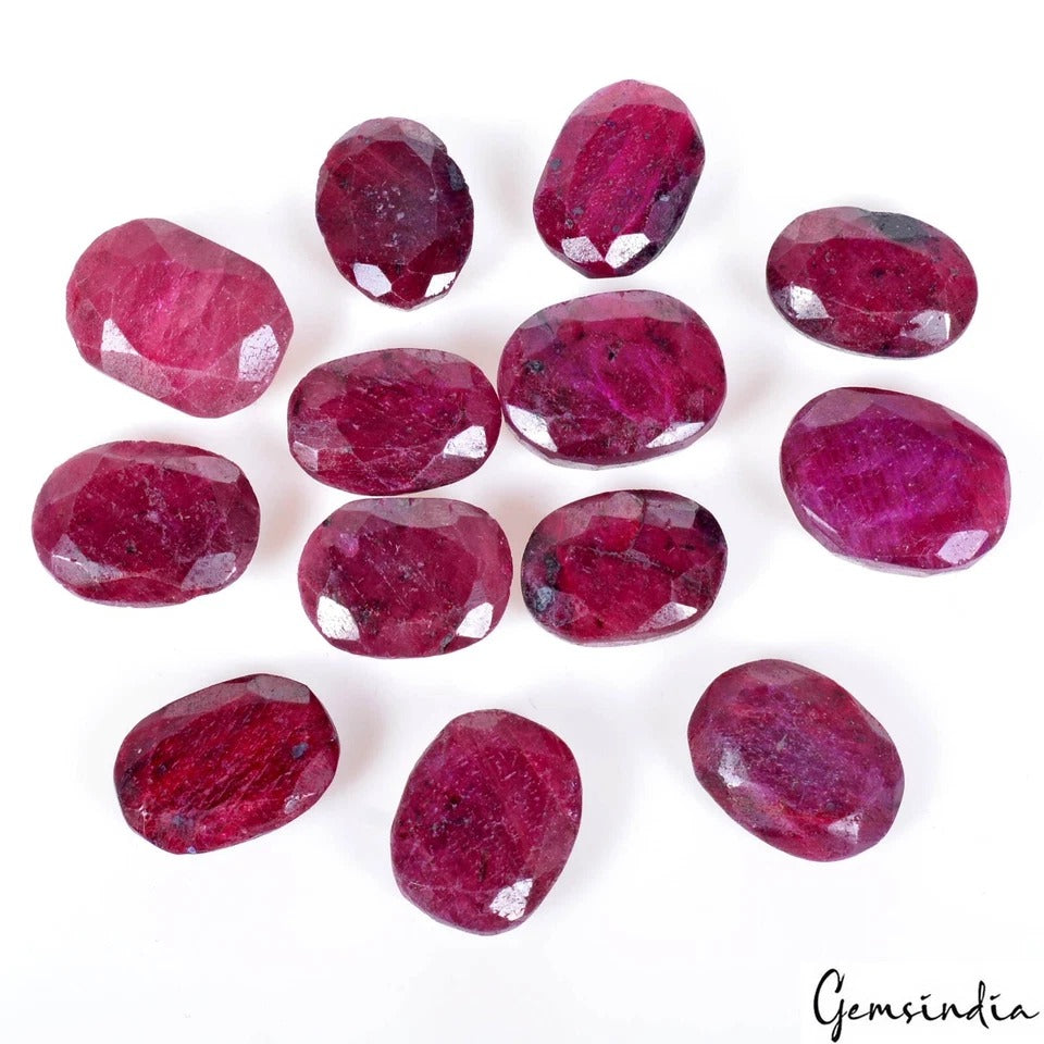 Ruby Loose Gemstone, Color Enhanced, Red — 16mm to 17mm, 275 Ct