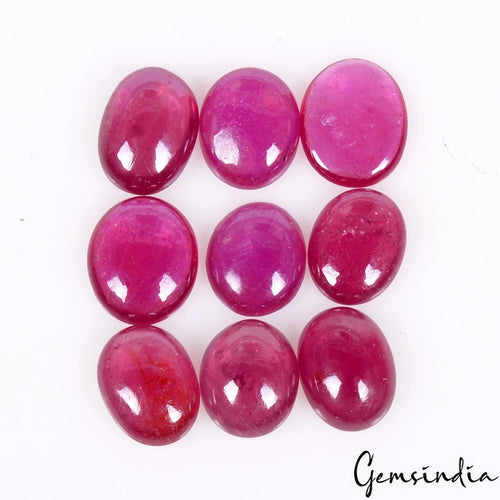 10.70 Cts'9 Pcs Natural Mozambique Pink Red Ruby Oval Cab Loose Gems For Jewelry