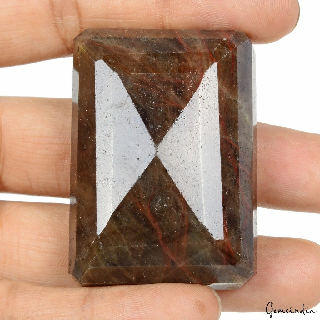 273.10Ct Natural Untreated Brown Sapphire Octagon Cut Faceted Certified Gemstone