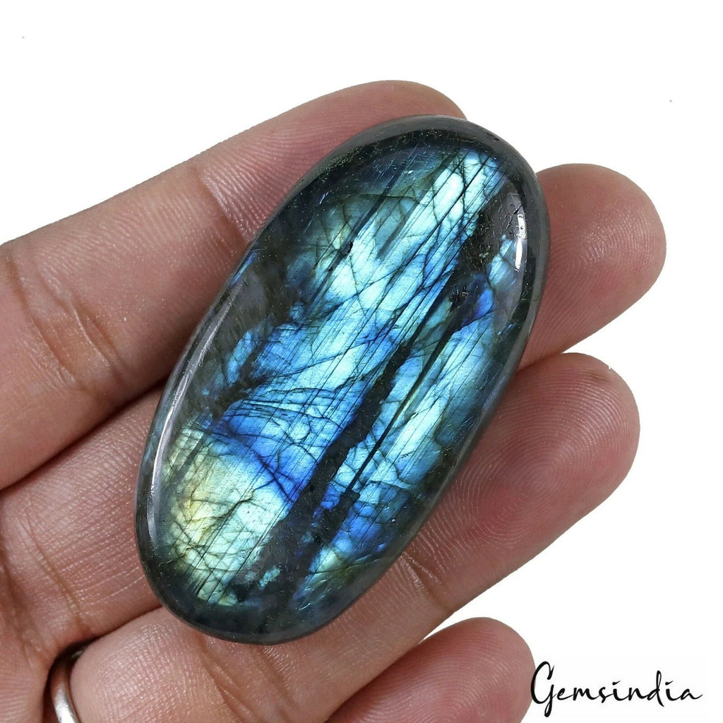 Certified 134.50 Cts Natural Untreated Blue Shine Labradorite Cab Oval Loose Gem