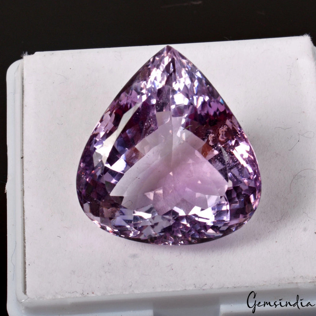 Amethyst Loose Gemstone, Pear Cut, Untreated — 27x26x16 mm, 60.50 Ct, Brazil