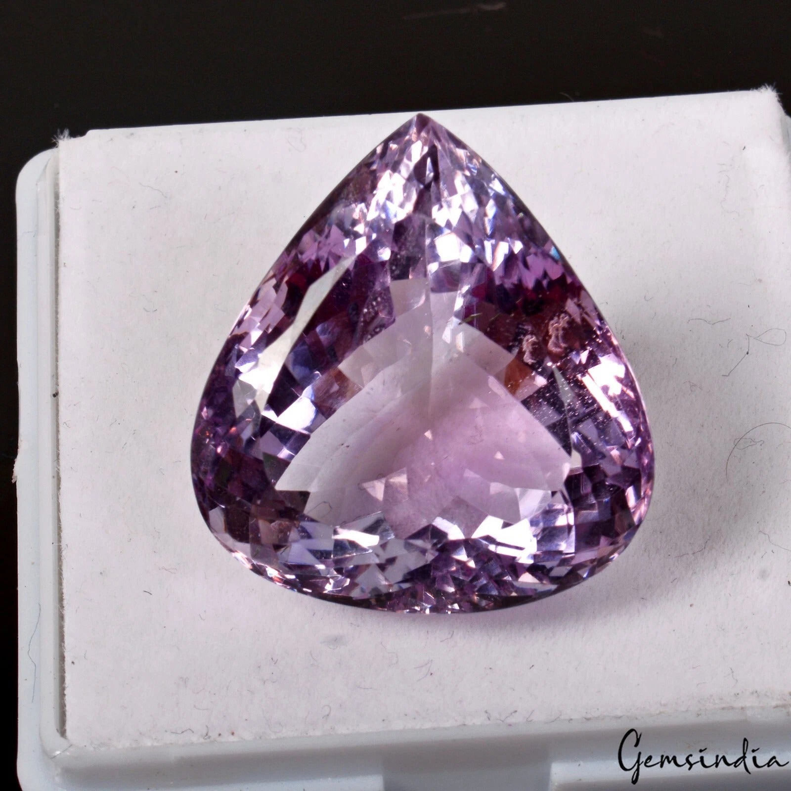 Amethyst Loose Gemstone, Pear Cut, Untreated — 27x26x16 mm, 60.50 Ct, Brazil