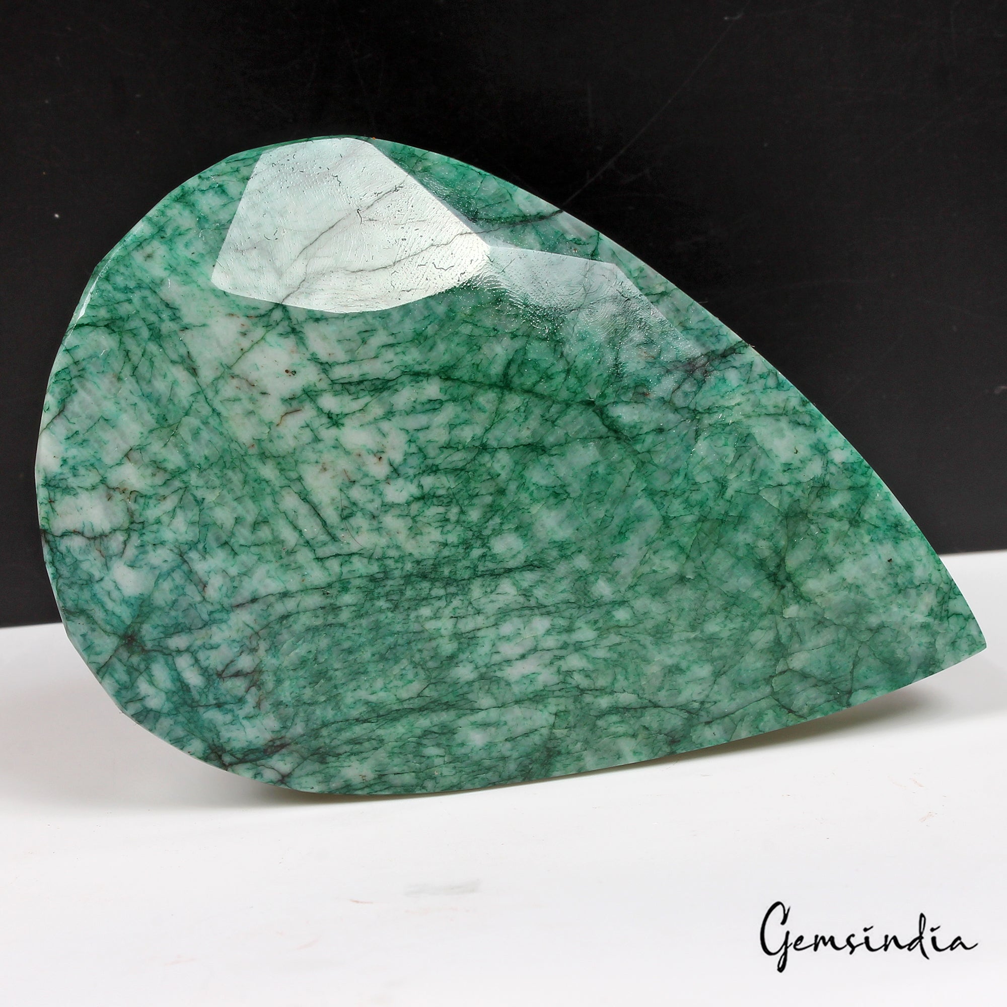 1640 Cts Natural Brazilian Green Emerald Pear Faceted Earth Mined Loose Huge Gem