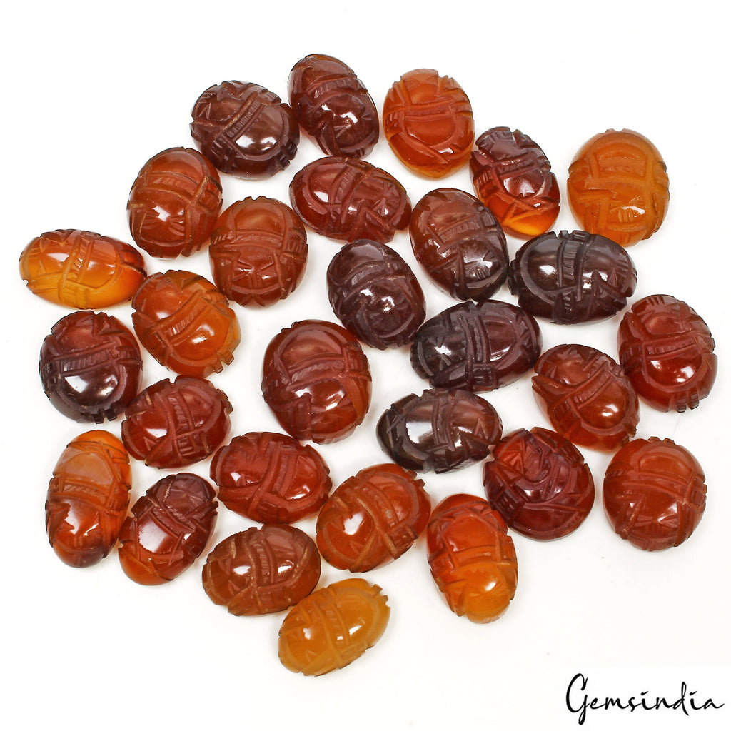 300 Ct/29 Pcs Natural Untreated Onyx Beautiful Lord Ganesha Carving Gemstones