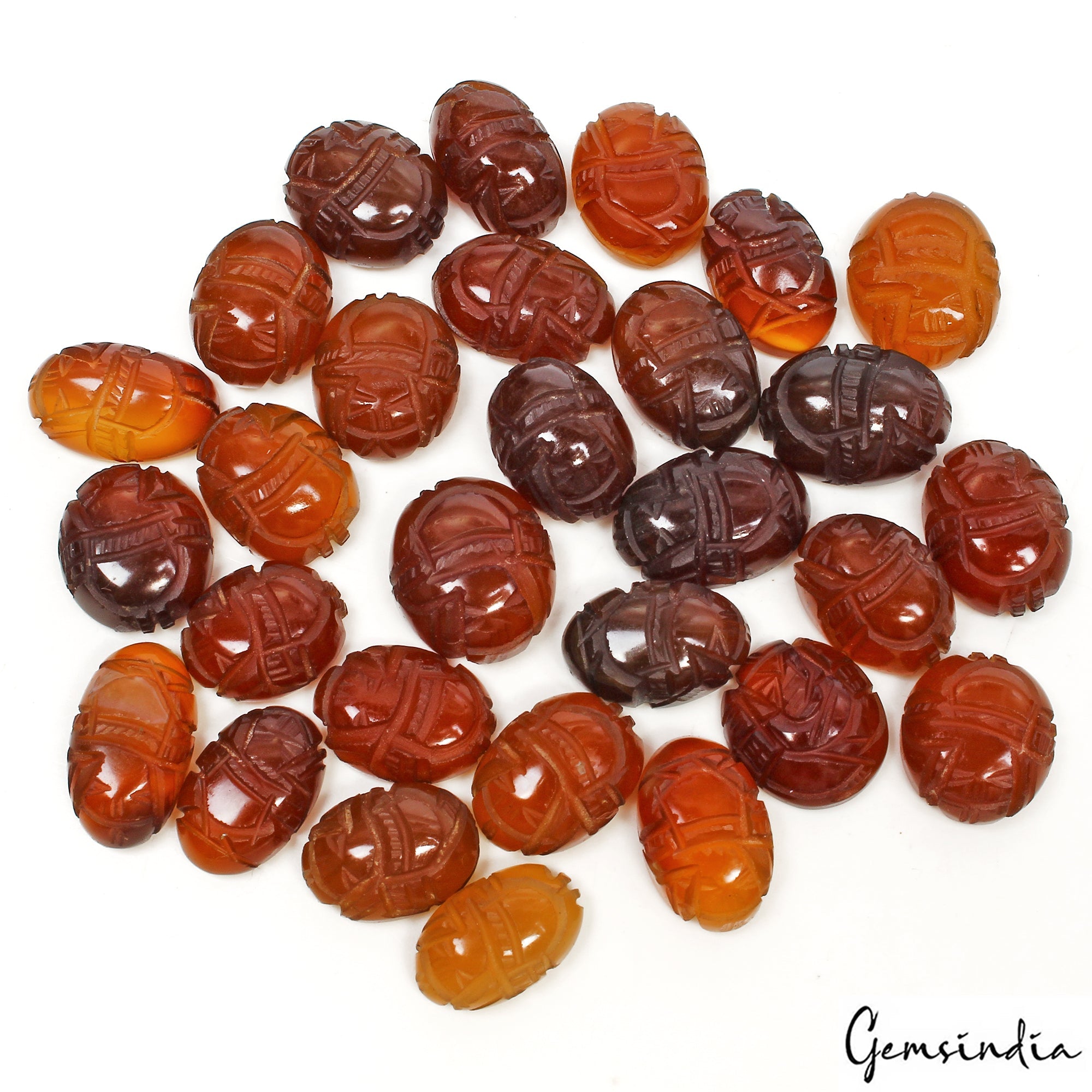 300 Ct/29 Pcs Natural Untreated Onyx Beautiful Lord Ganesha Carving Gemstones