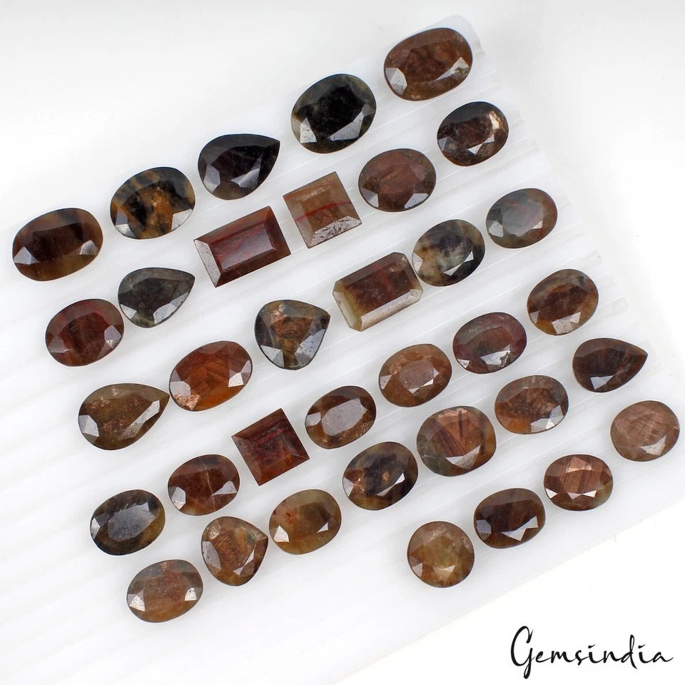 600 Cts/35 Pcs Natural Untreated Multi Color Sapphire Mixed Cut Gems For Jewelry