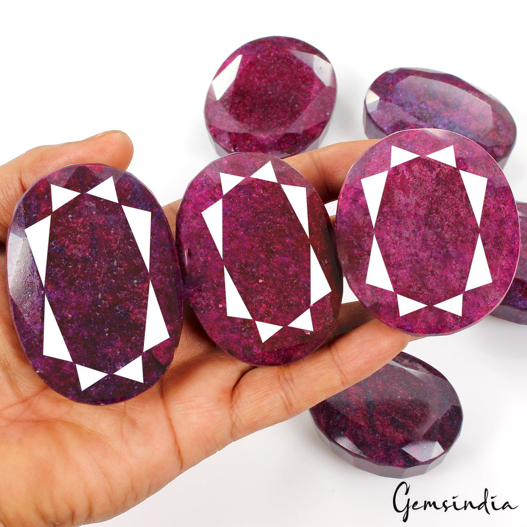 Natural Red Ruby 7500 Ct Oval Cut Loose Earth mined Gemstone from Madagascar 7Pc