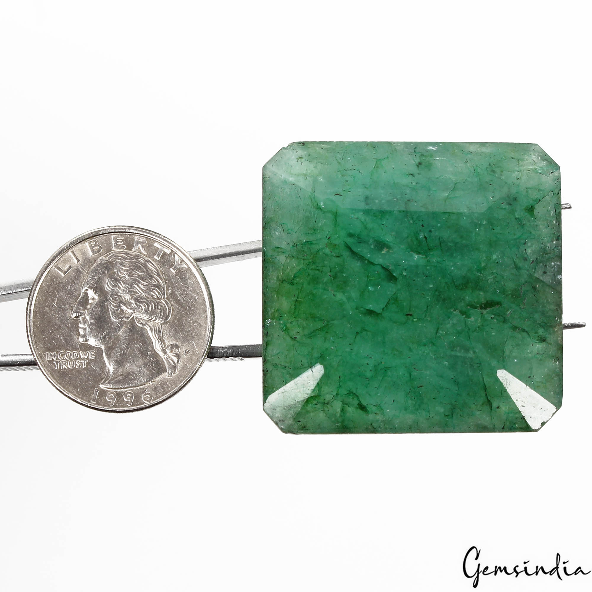Certified 165.60 Cts Natural Brazilian Green Emerald Octagon Cut Gem For Pendant