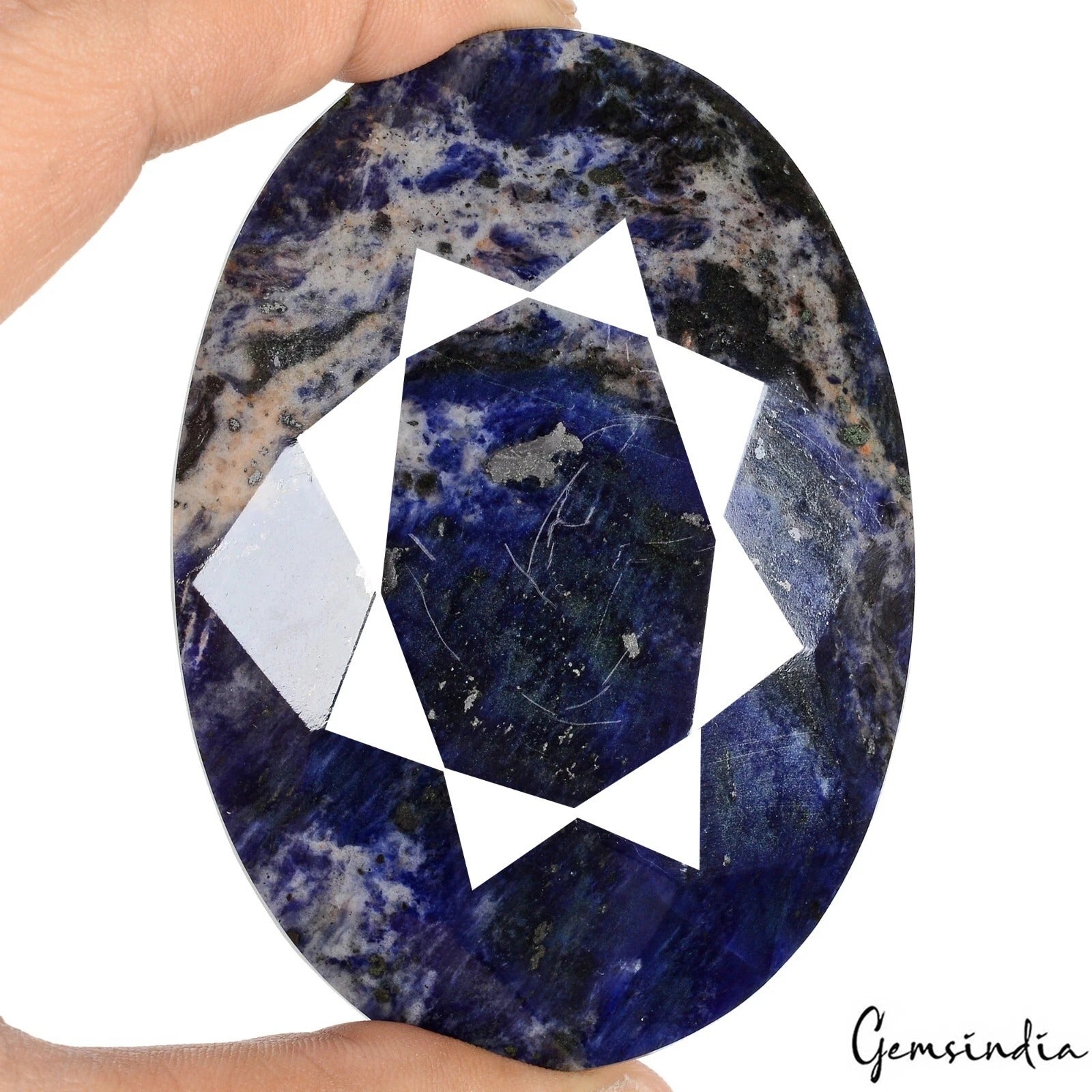 1200 Cts Natural Untreated Blue Sodalite Oval Faceted Cut Loose Huge Size Gem