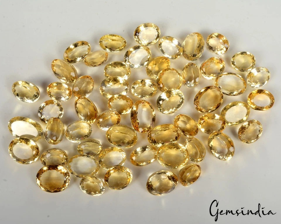Citrine Lot, Loose Gemstone, Untreated, Yellow — 54 Pieces, 15mm to 22mm, 850 Ct, Brazil