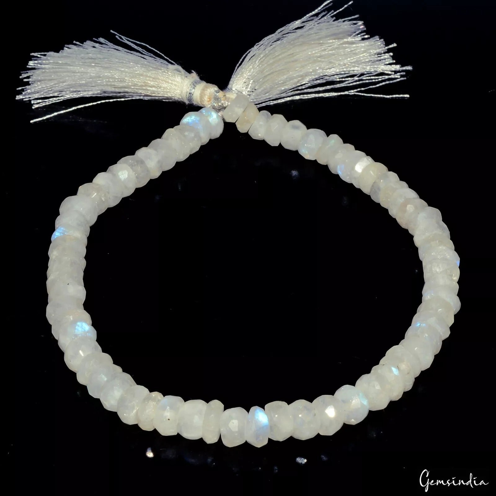 125 Ct Natural Untreated Blue Shine Moonstone Drilled Round Cut Beads Strand 10"