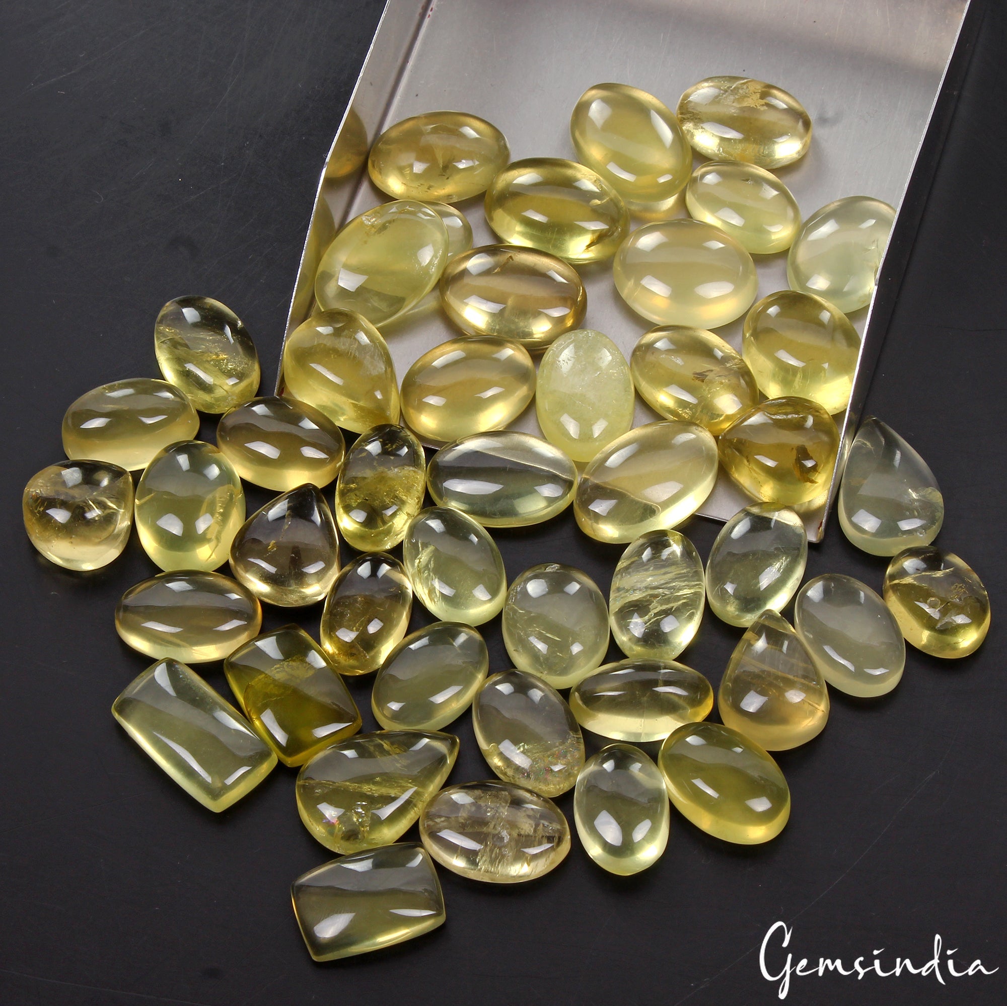 45 Pcs Lot Natural Citrine 17-24mm Mix Cabochon Loose Untreated Gemstones~1000Ct