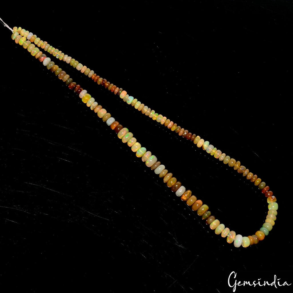 56.50 Cts Natural Untreated Ethiopian Welo Fire Opal Round Beads Gems 14" Strand