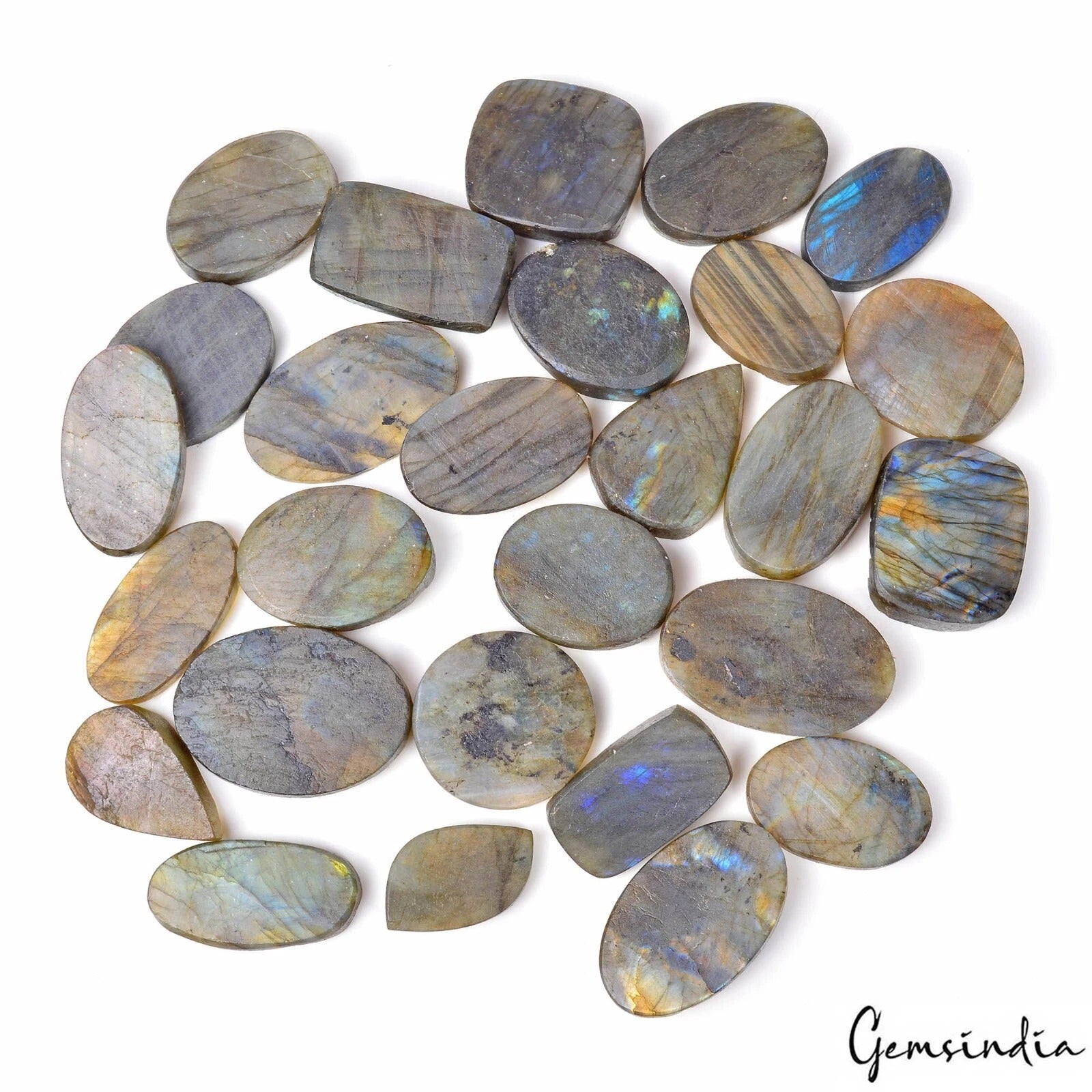 Labradorite Lot, Loose Gemstone, Untreated — 22 Pieces, 30mm to 39mm, 1500 Ct