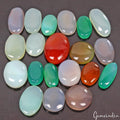 380 Cts/20 Pcs Natural Untreated Multi Color Onyx Oval Cab Loose Gemstones Lot