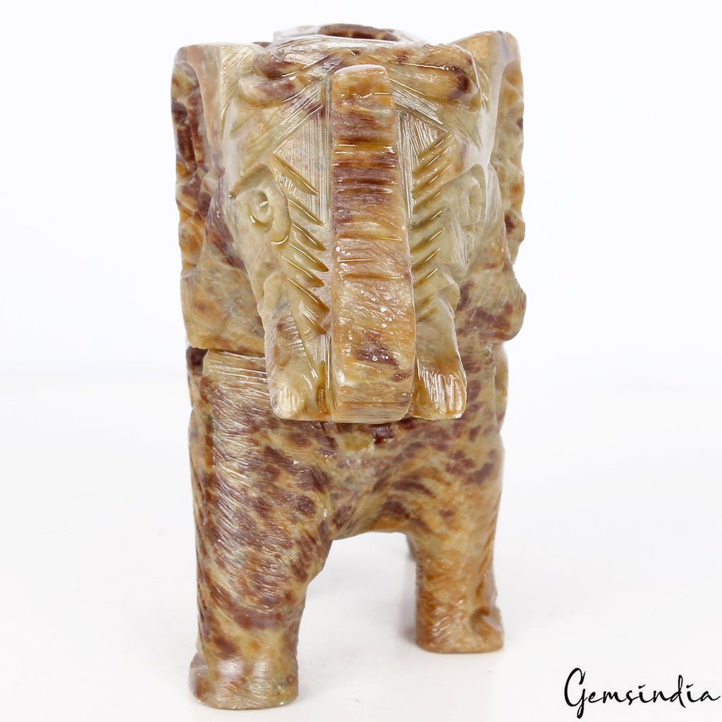 Soapstone Elephant Mom with Baby in tummy Statue/Sculpture Art Decor ~970 Cts