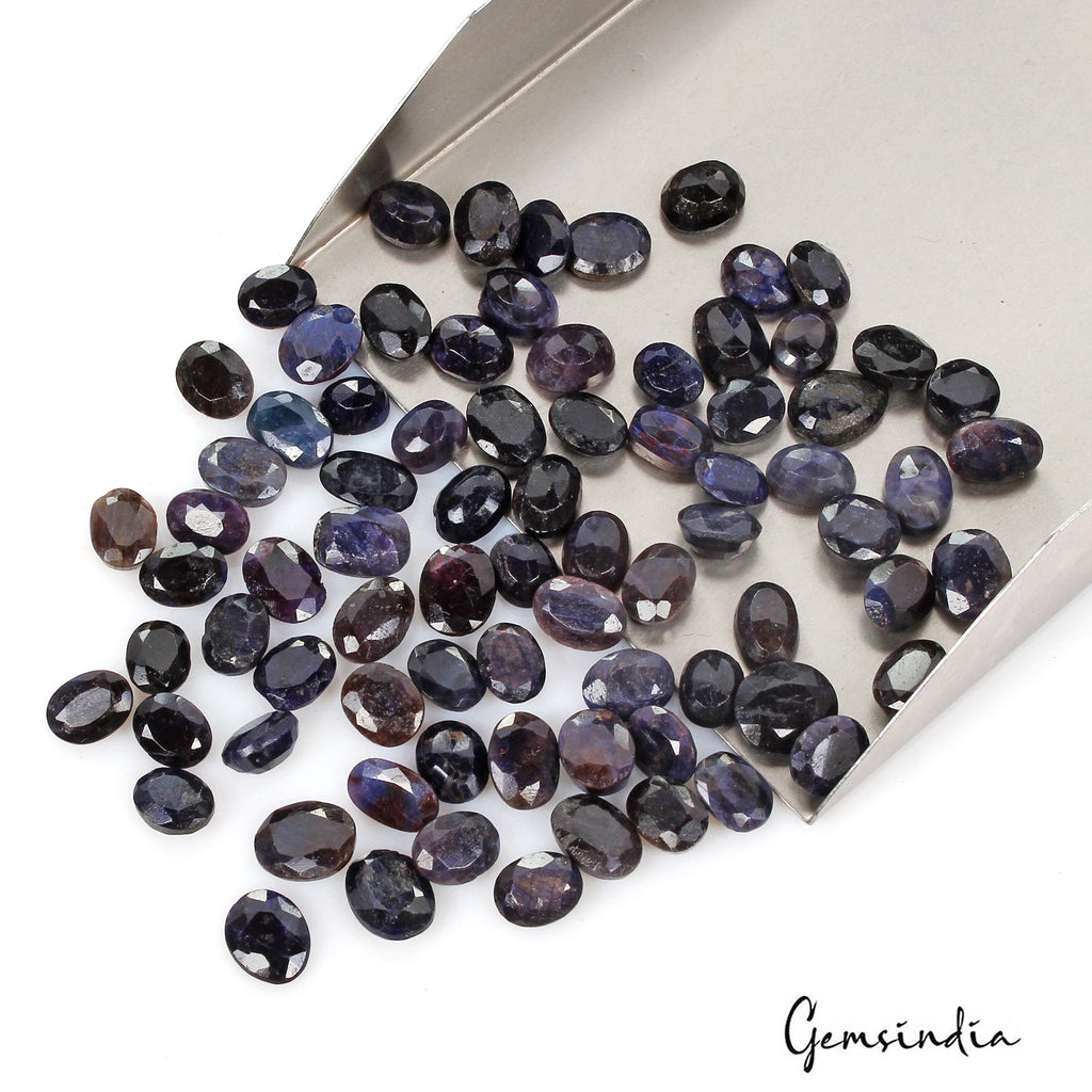 260.00 Ct Natural Blue Sapphire Oval Faceted Wholesale Loose Gemstone Lot 78 Pcs