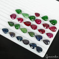 240 Ct Natural Bi color Emerald Ruby Sapphire Pear Cut Loose Certified Gemstones