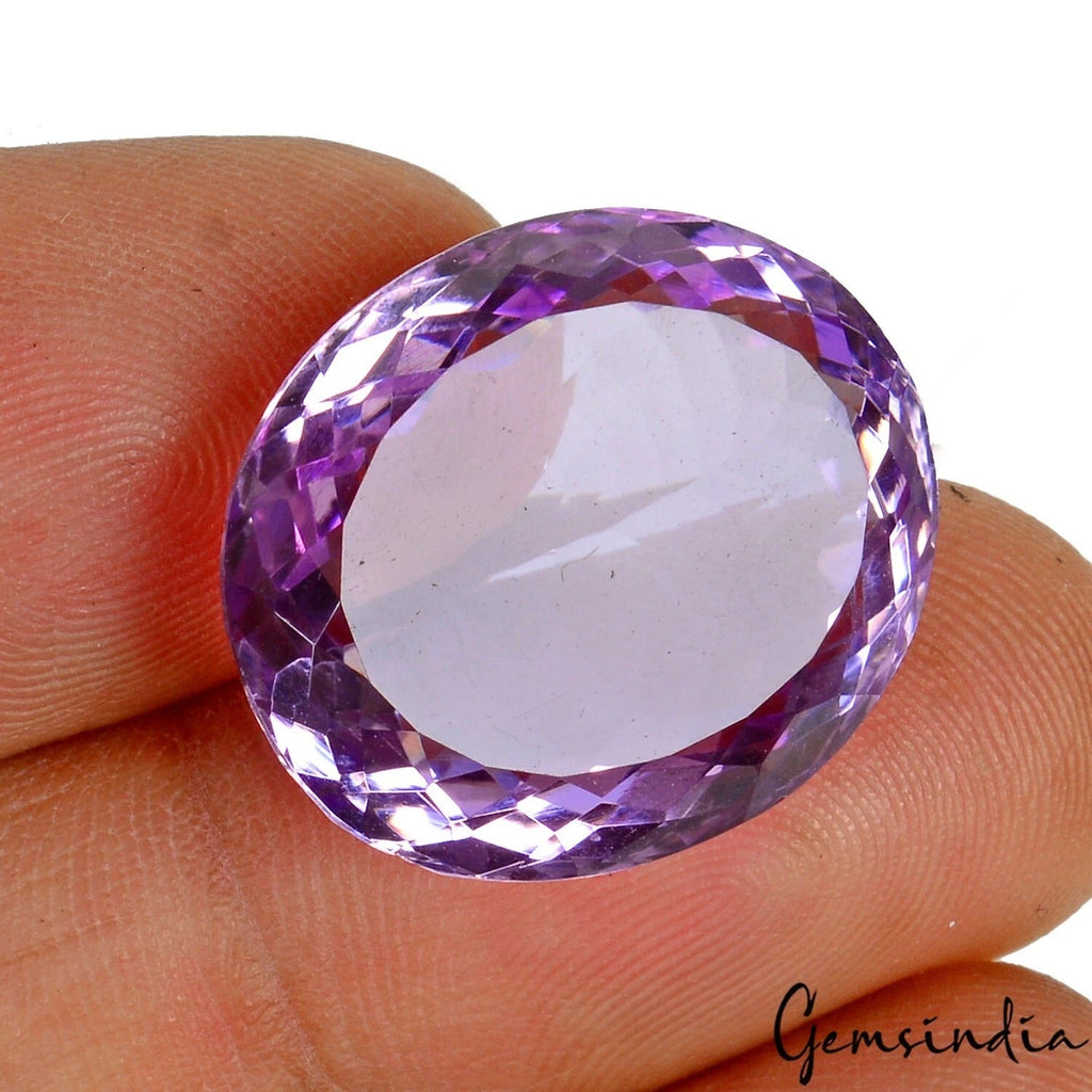 Certified 26.50 Cts Natural Brazilian Purple Amethyst Oval Cut Flawless Rare Gem