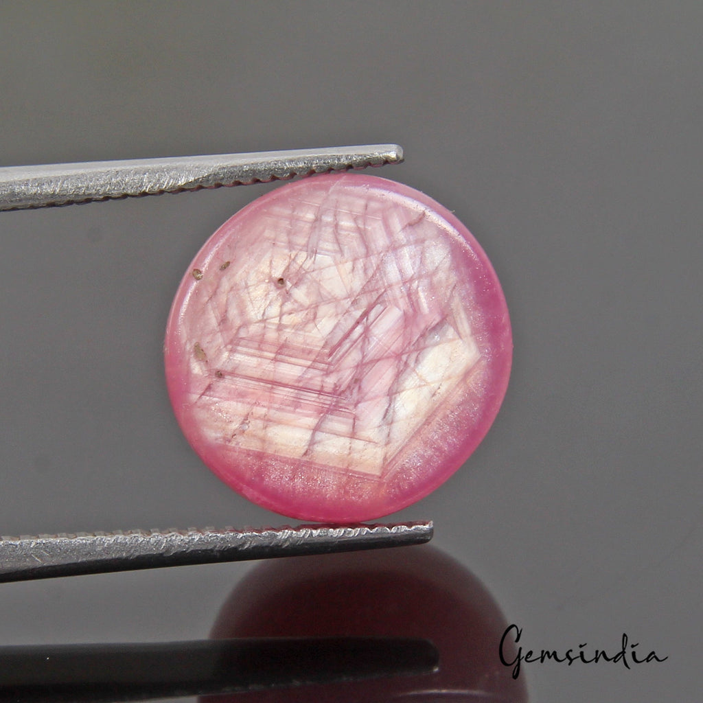 Free Certified 11 Ct Natural Pink Star Ruby Round Cab Rare Loose Gem For Ring-RH