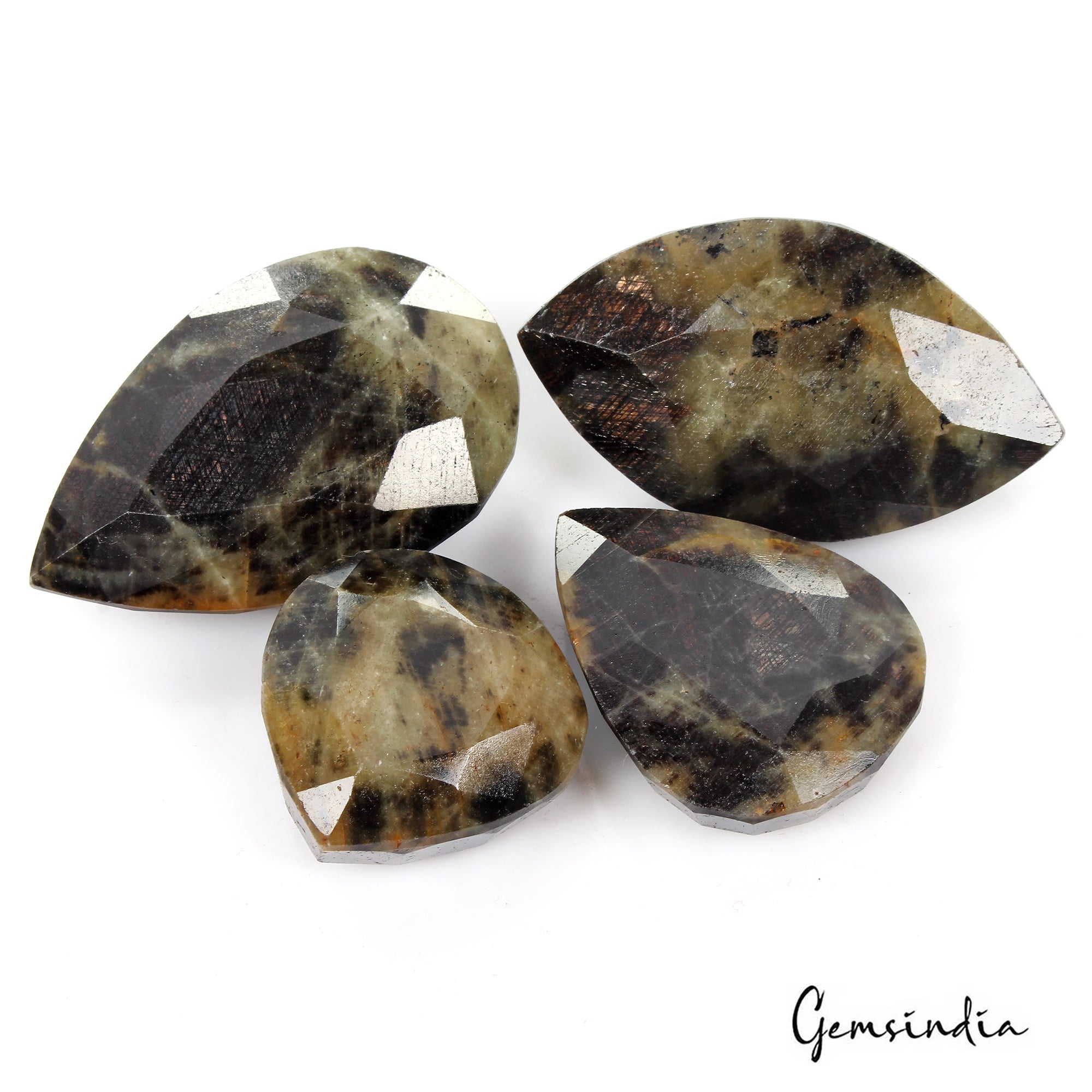 1330 Cts/4 Pcs Natural Untreated Black Sapphire Mix Faceted Loose Wholesale Gems