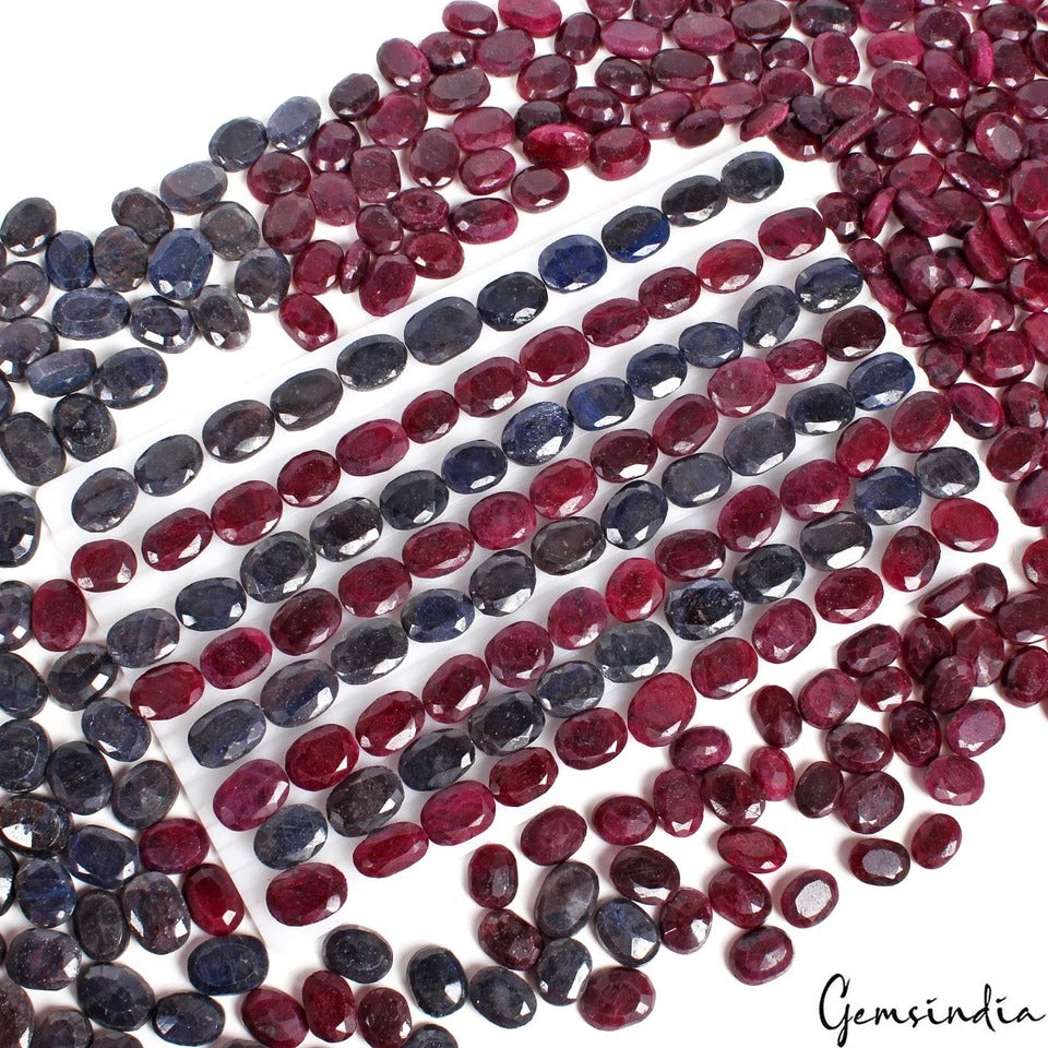 Ruby Lot, Loose Gemstone, Oval Cut, Color Enhanced — 400 Pieces, 20mm, 7350 Ct, Madagascar