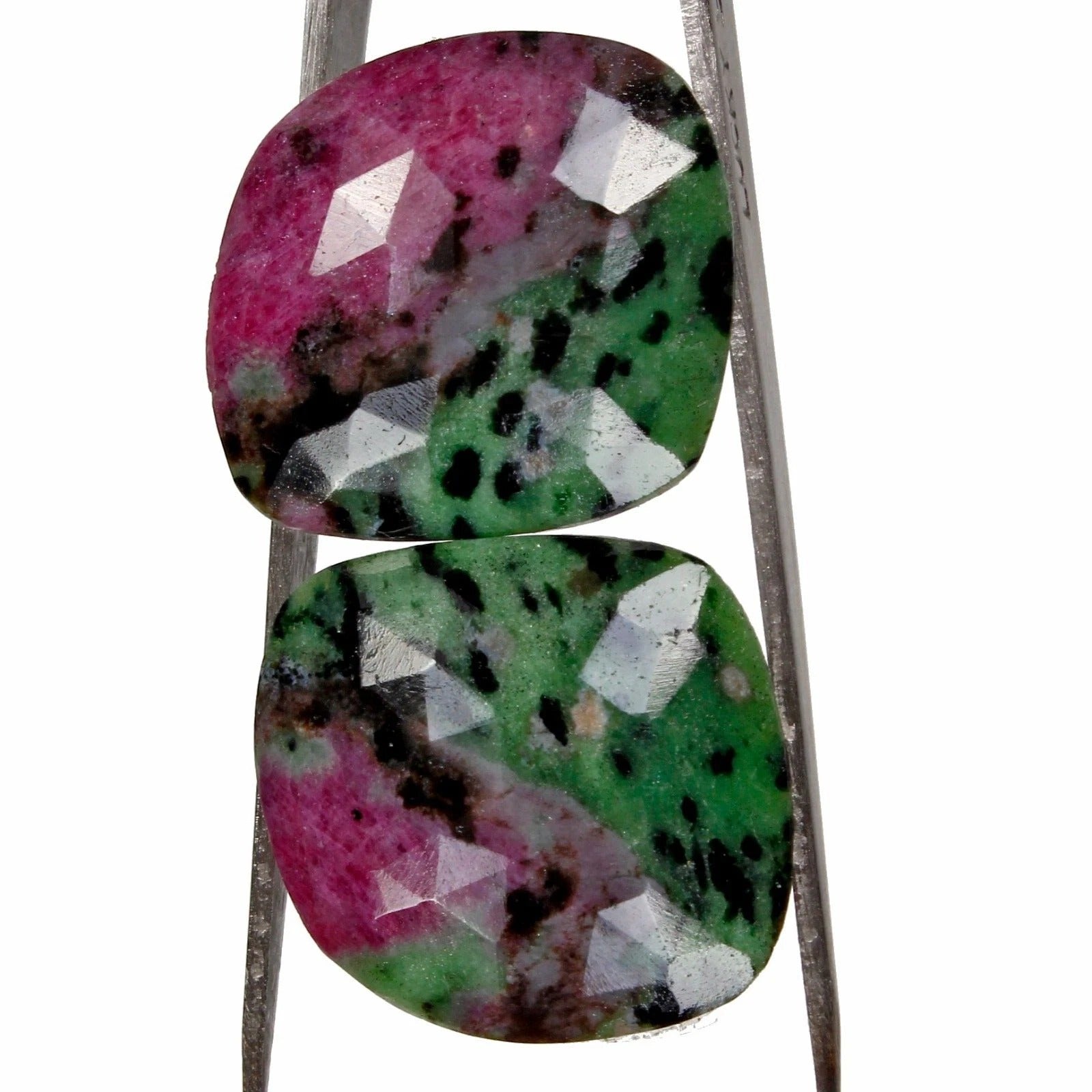 57.20 Ct Natural Untreated Ruby In Zoisite Fancy Checker Cut Loose Gemstone Pair