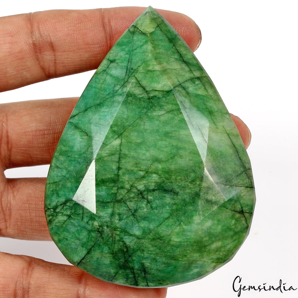 Huge 960 Ct Natural Green Emerald Pear Faceted Earth Mined Loose Brazil Gemstone